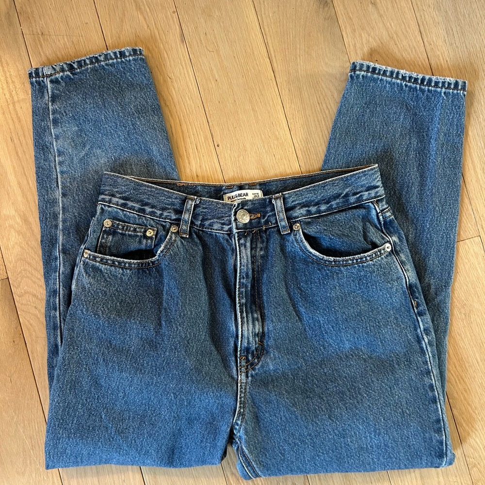 Pull & Bear High Rise Straight Leg Jeans Women’s Size 8 Medium Wash Denim
